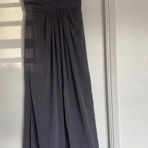 David's Bridal Strapless Charcoal Dress